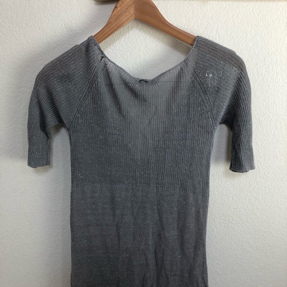 Free People Womens Button Up Cardigan Sweater Gray Short Sleeve Button Up XS/TP - Picture 7 of 10